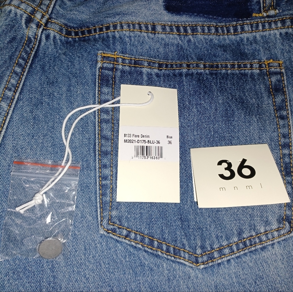 🌻 NEW MNML MENS FLARE DENIM JEANS 36